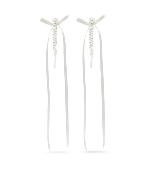 White drop design bow earrings Simone Rocha | ERG4100904PEARL/IVORY